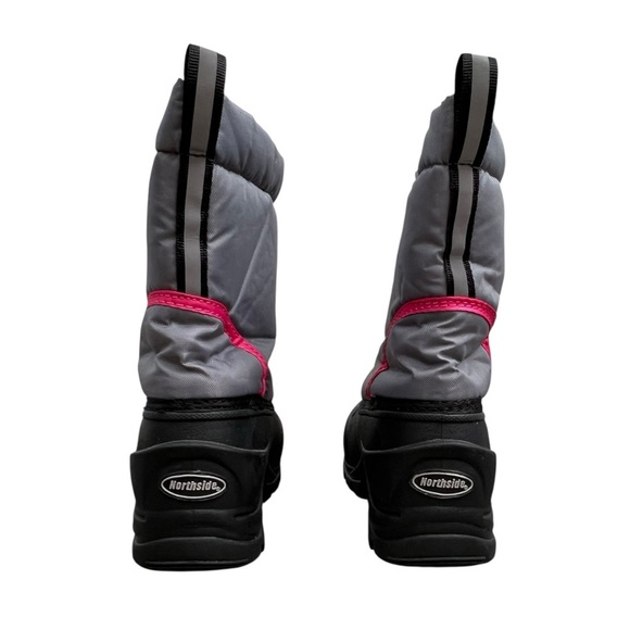 3M Thinsulate Northside Gray and Pink Kids Rain & Snow Boots - Picture 7 of 14